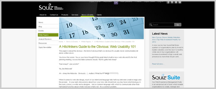 A Hitchhikers Guide to the Obvious: Web Usability 101