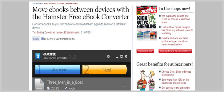 Move ebooks between devices with the Hamster Free eBook Converter - Computeractive downloads