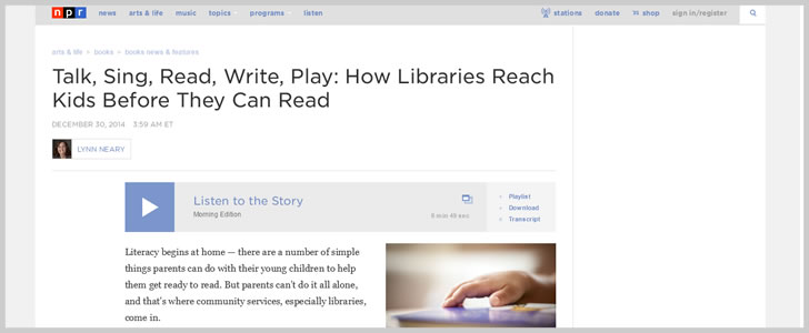 Talk, Sing, Read, Write, Play: How Libraries Reach Kids Before They Can Read