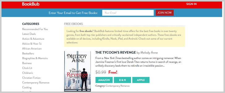 Free Limited-Time Ebooks by BookBub