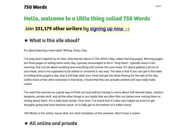 Visit the site - 750words