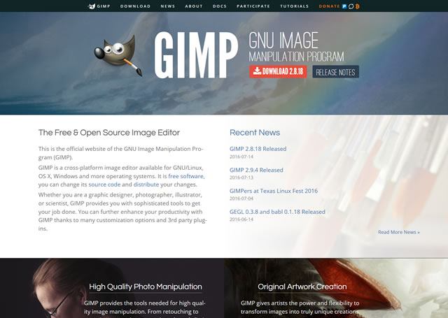 Visit the site - GIMP