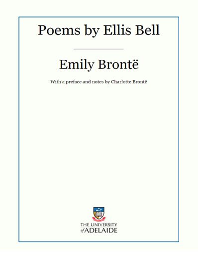 Poems by Ellis Bell or Emily Bronte