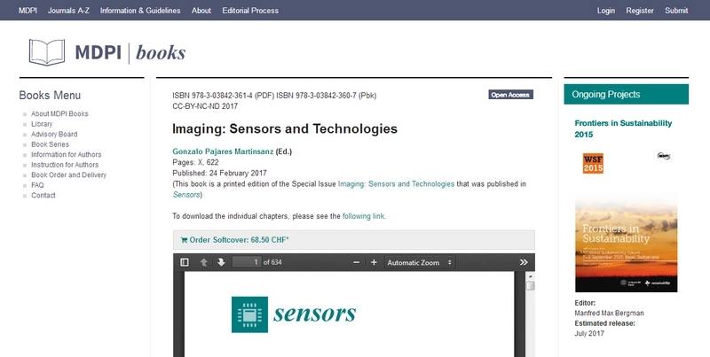 Imaging: Sensors and Technologies by Gonzalo Pajares Martinsanz 