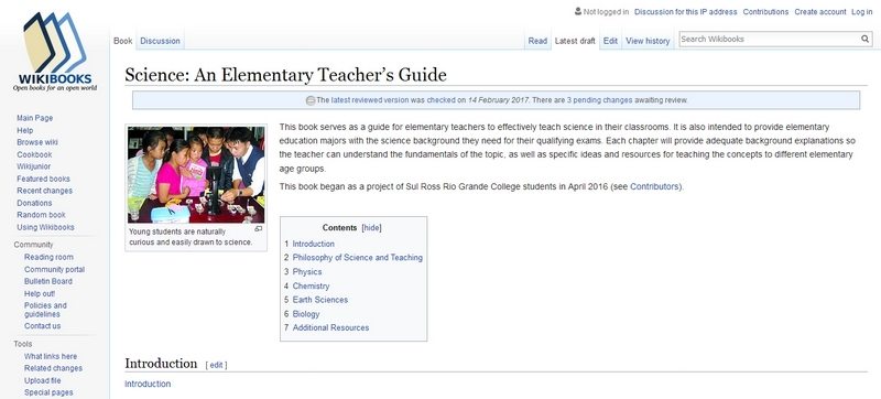 Science: An Elementary Teacher's Guide by Wikibooks.org