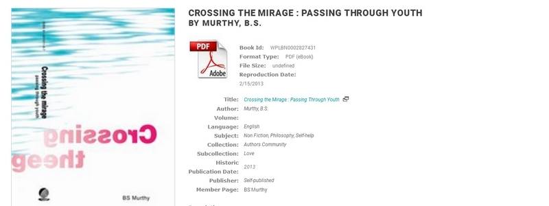 Crossing the Mirage - Passing through Youth by BS Murthy