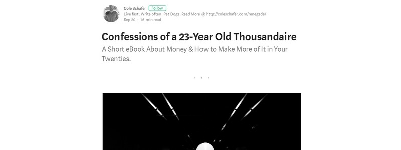 Confessions of a 23-Year Old Thousandaire: A Short eBook About Money & How to Make More of It in Your Twenties by Cole Schafer