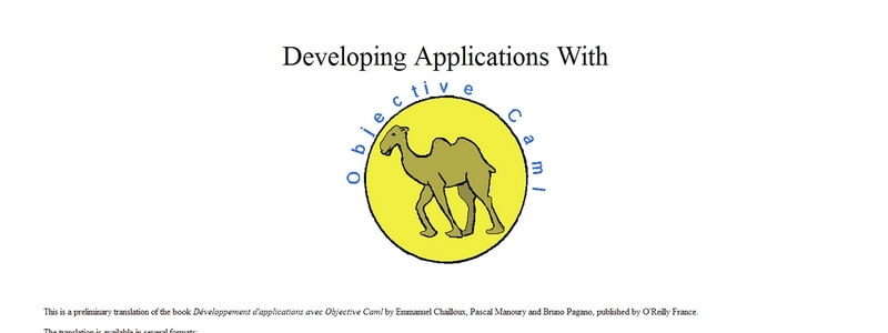 Developing Applications with Objective Caml by Emmanuel Chailloux, Pascal Manoury and Bruno Pagano 