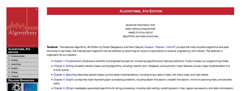 Algorithms, 4th Edition by Robert Sedgewick and Kevin Wayne 