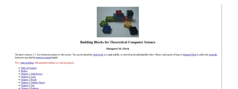 Building Blocks for Theoretical Computer Science by Margaret M. Fleck