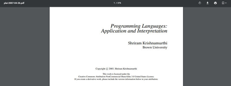 Programming Languages: Application and Interpretation  by Shriram Krishnamurthi
