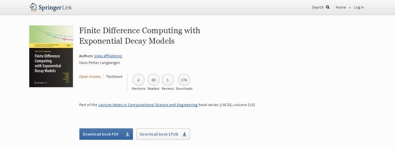 Finite Difference Computing with Exponential Decay Models by Hans Petter Langtangen