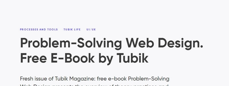 Problem-Solving Web Design: Strategies for Efficient Websites by Tubik Studio