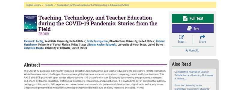 Teaching, Technology, and Teacher Education during the COVID-19 Pandemic - Stories from the Field